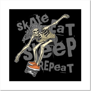 Skate Eat Sleep Repeat Posters and Art